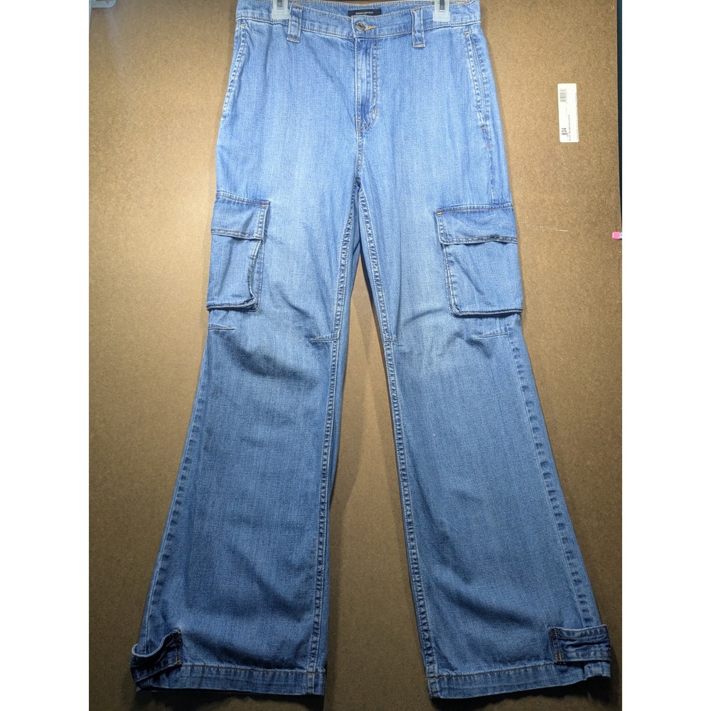Banana Republic Barrel Cargo Jeans Light Wash Denim Utility Pants 28/6R